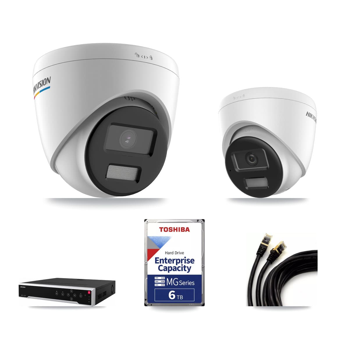 Hikvision 32-Channel 2MP – 4K CCTV Kit — 23 2MP + 1 4K Turret Cameras + 3× 6TB Recording