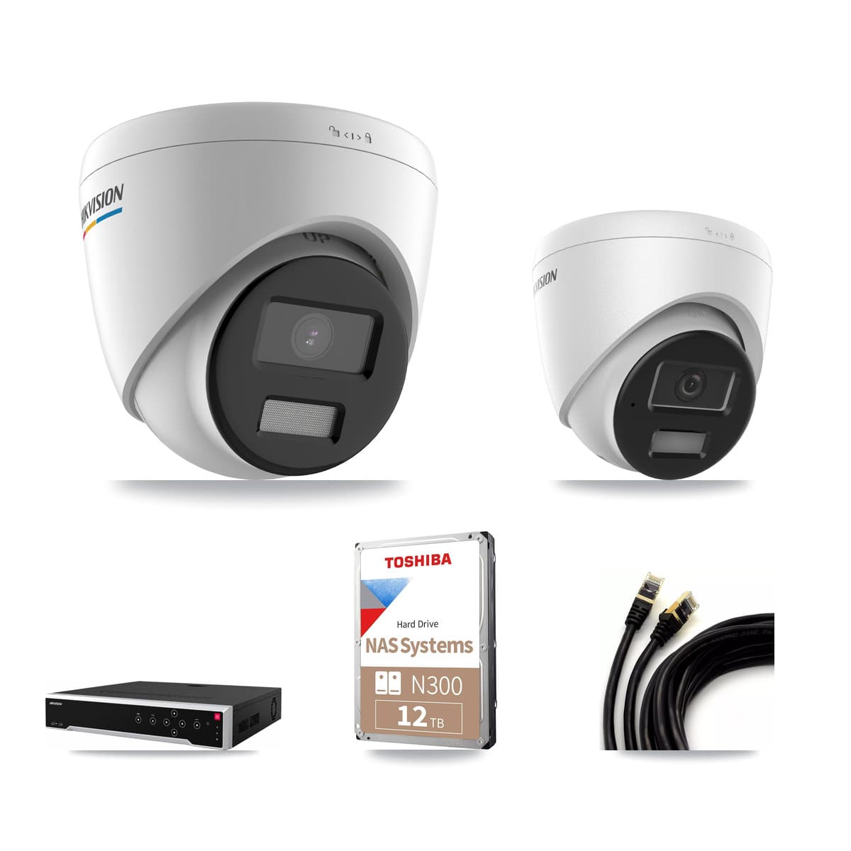 Hikvision 32-Channel 2MP – 4MP CCTV Kit — 6 2MP + 6 4MP Turret Cameras + 12TB Recording