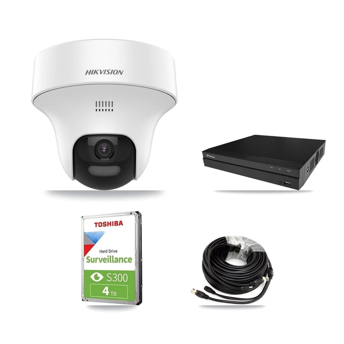 Hikvision & Prolux 8-Channel 5MP CCTV Kit — 3 DS-2CE70K0T Turret Cameras + 4TB Recording (PXD-5208AN Recorder) - Image 1