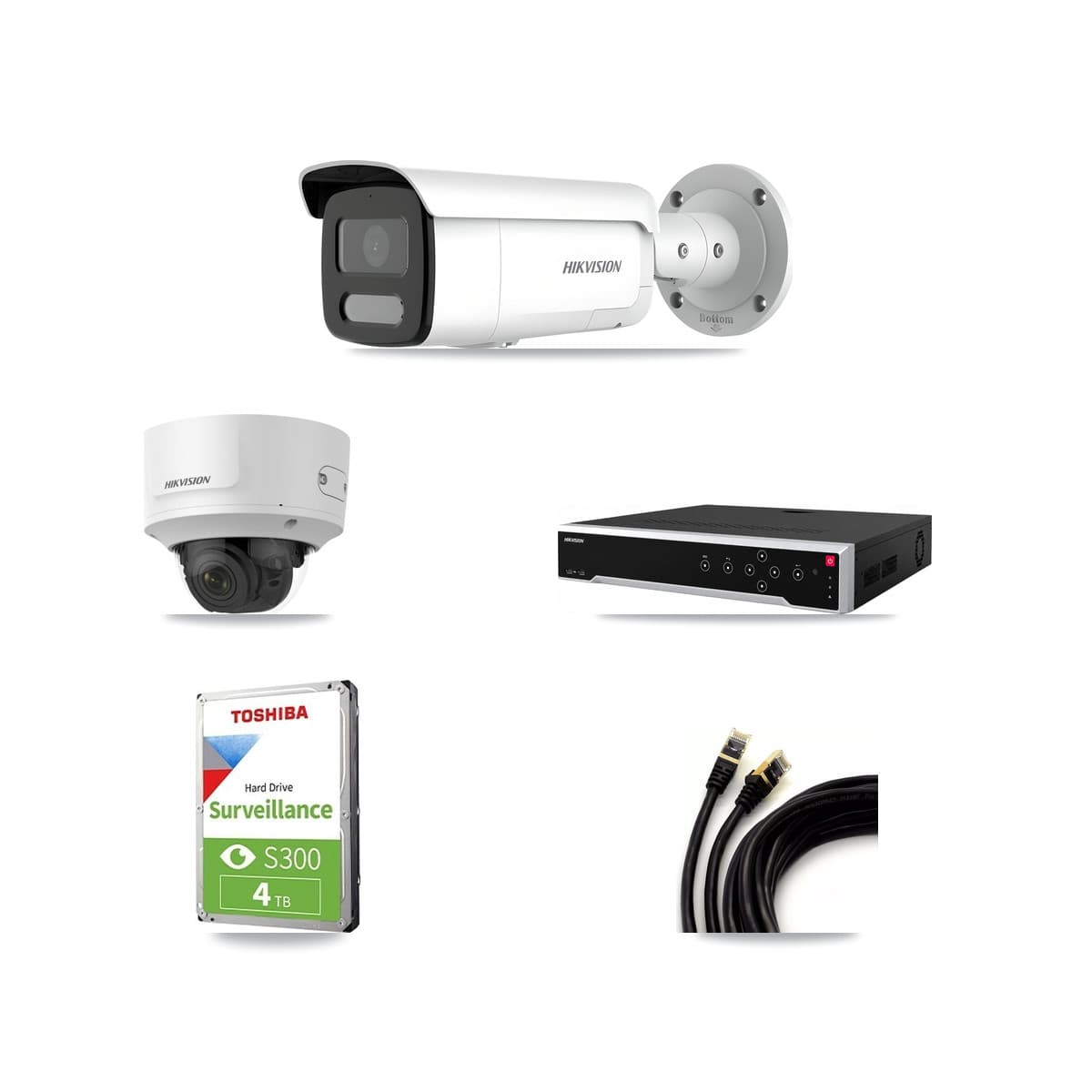 Hikvision 32-Channel 2MP – 4MP CCTV Kit — 1 2MP Dome + 2 4MP Bullet Cameras + 4TB Recording - Image 1