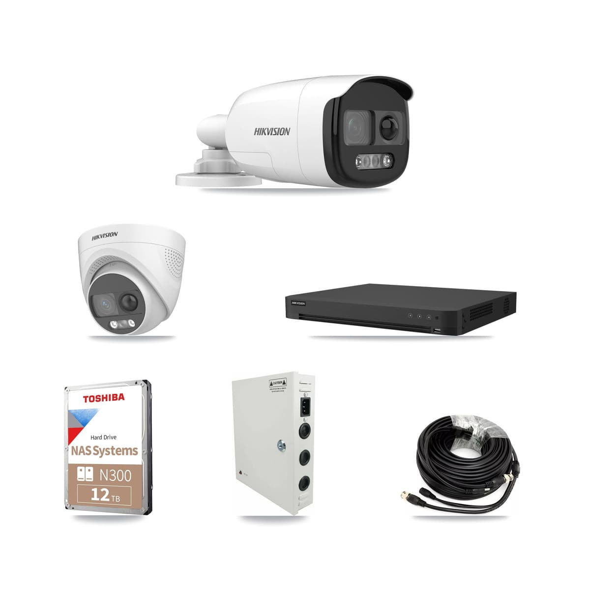Hikvision 16-Channel 5MP CCTV Kit — 8 DS-2CE12KF3T Bullet + 1 DS-2CE72KF3T Turret Cameras + 12TB Recording - Image 1