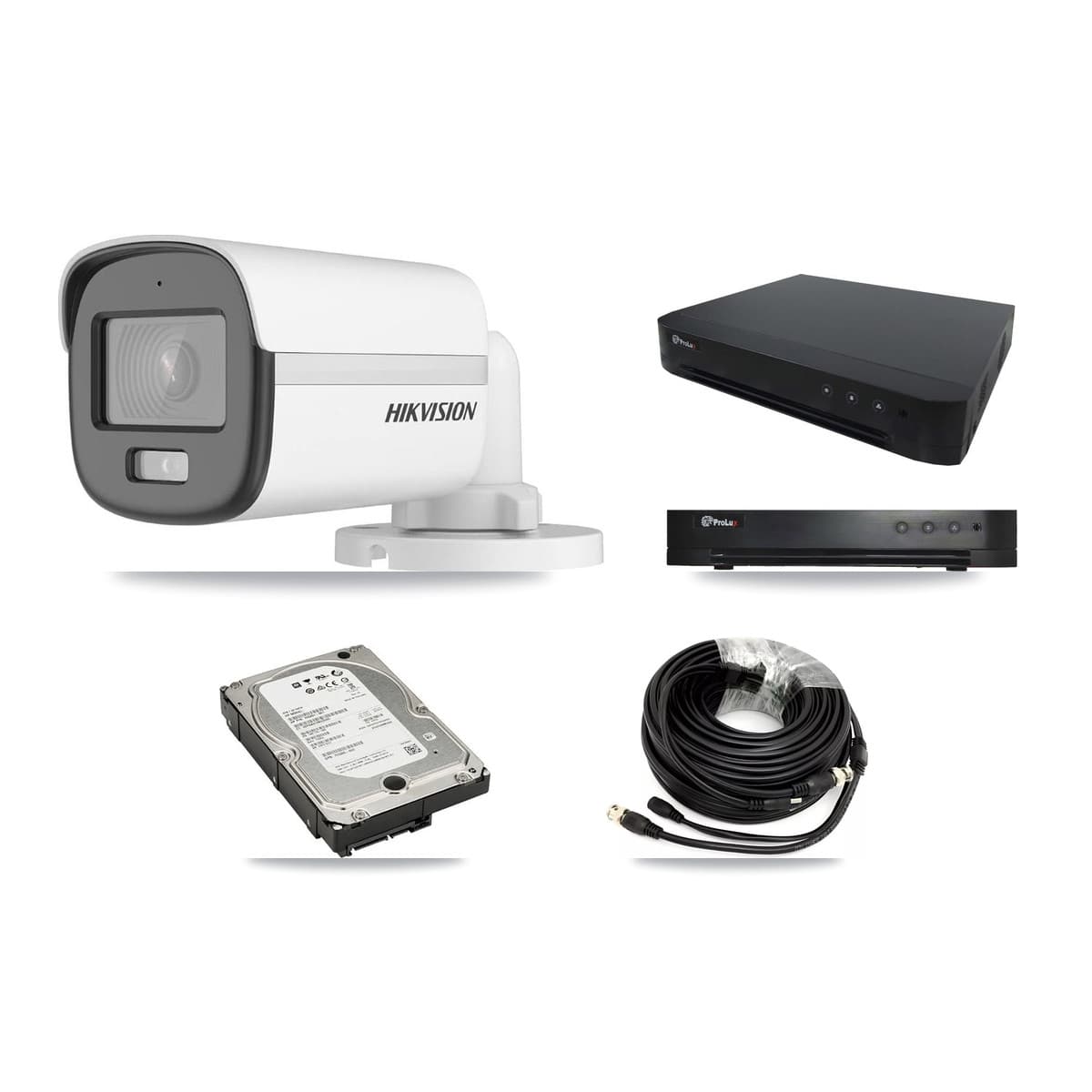 Hikvision & Prolux 16-Channel 5MP CCTV Kit — 4 DS-2CE12KF0T Bullet Cameras + 5TB Recording - Image 1