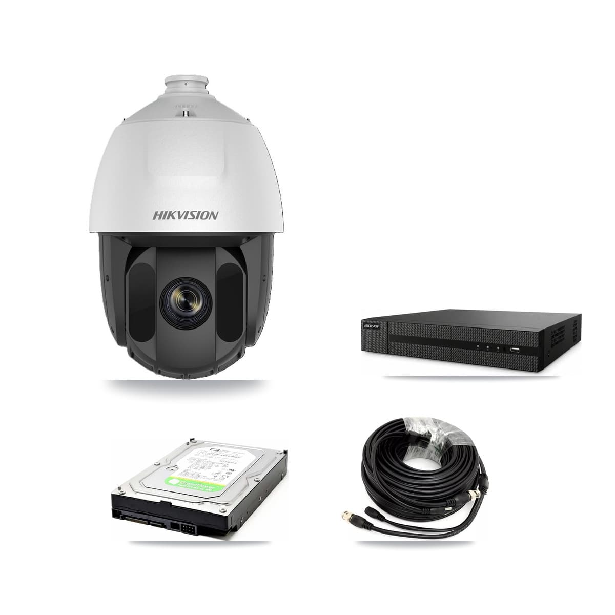 Hikvision 8-Channel 2MP CCTV Kit — 2 DS-2AE5225TI PTZ Cameras + 1TB Recording (DVR-8CH Recorder) - Image 1