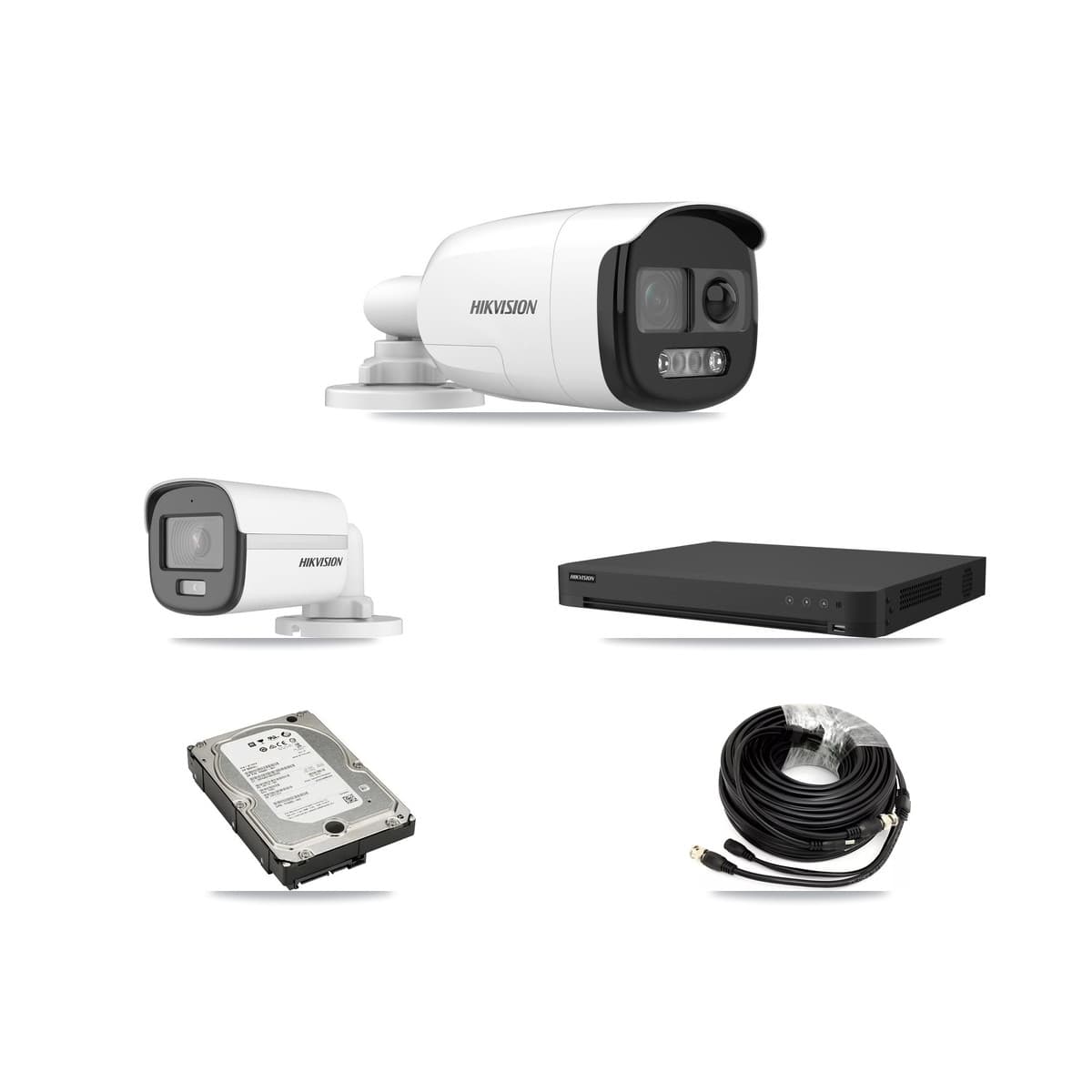 Hikvision 16-Channel 5MP CCTV Kit — 1 DS-2CE12KF0T + 3 DS-2CE12KF3T Bullet Cameras + 5TB Recording (IDS-7216HUHI Recorder) - Image 1