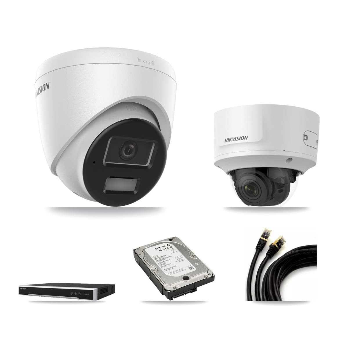 Hikvision 16-Channel 2MP – 4MP CCTV Kit — 3 4MP Turret + 1 2MP Dome Cameras + 5TB Recording - Image 1
