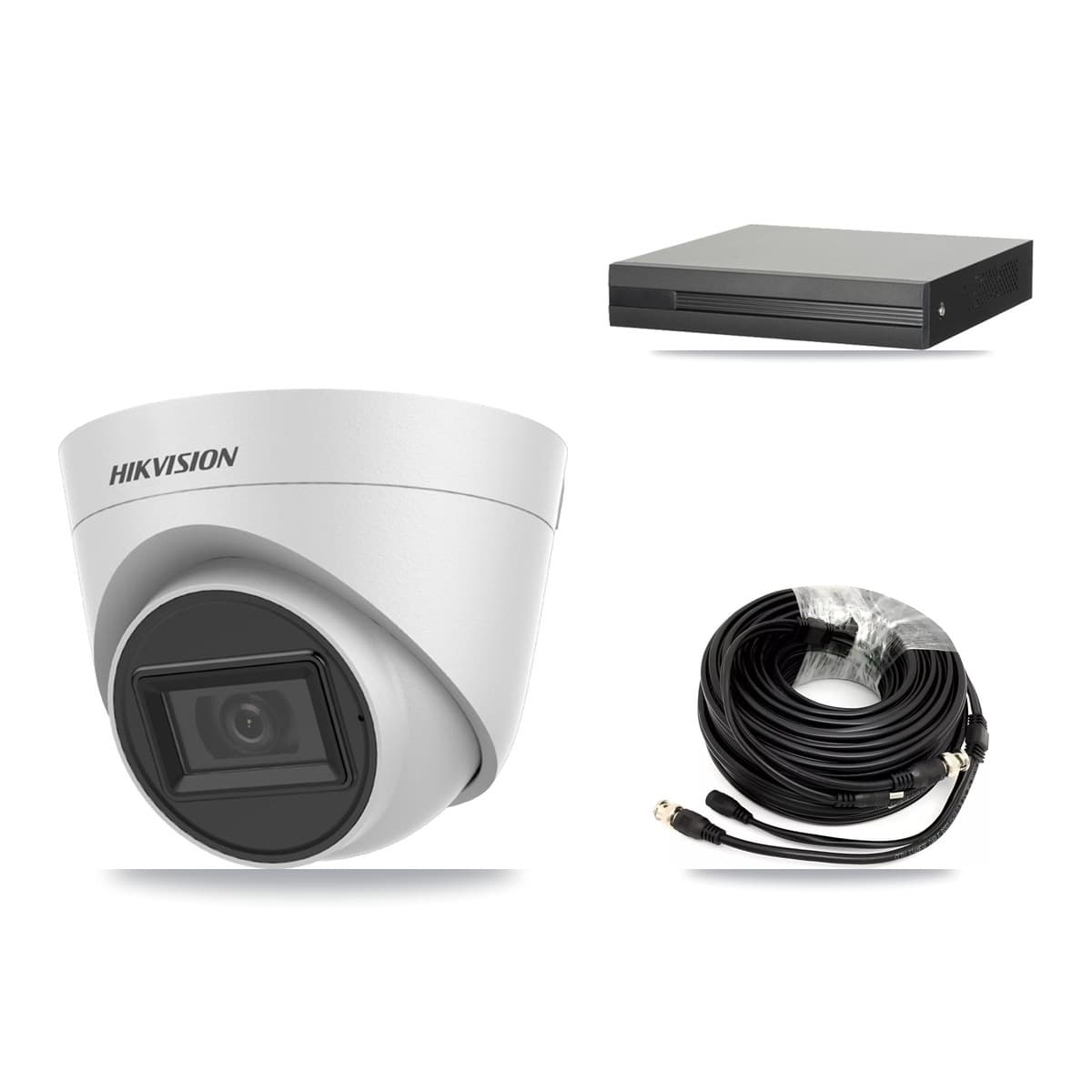 Hikvision 16-Channel 5MP CCTV Kit — 6 White Turret Cameras + 8TB Recording (XVR-3116HS Recorder) - Image 1
