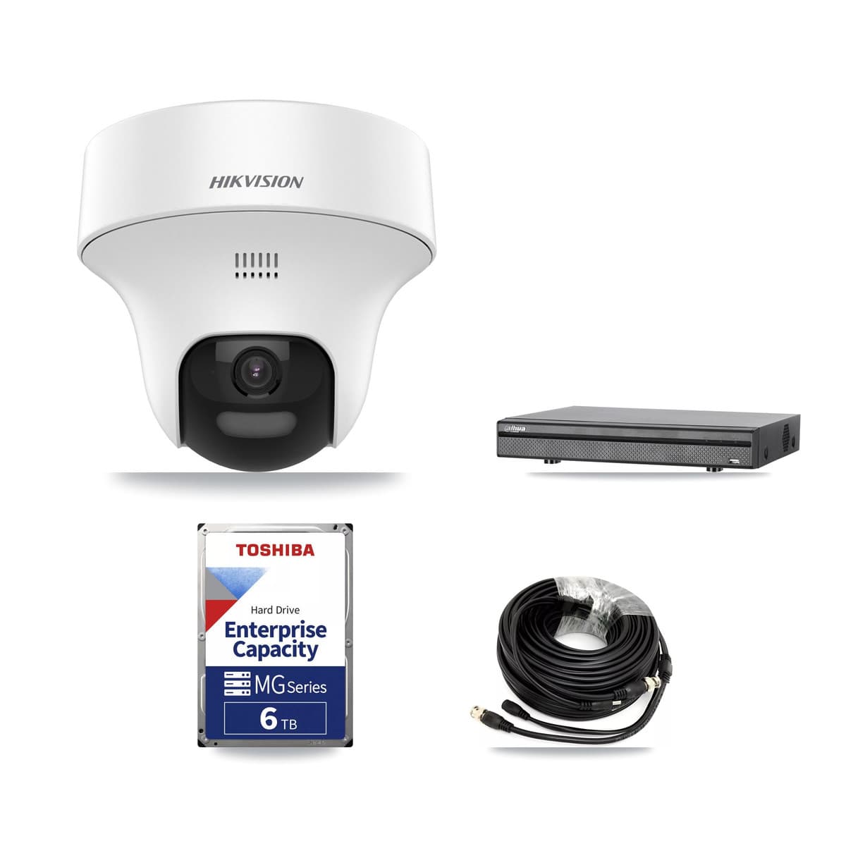 Hikvision & Dahua 8-Channel 5MP CCTV Kit — 5 DS-2CE70K0T Turret Cameras + 6TB Recording (DH-XVR5108H Recorder) - Image 1