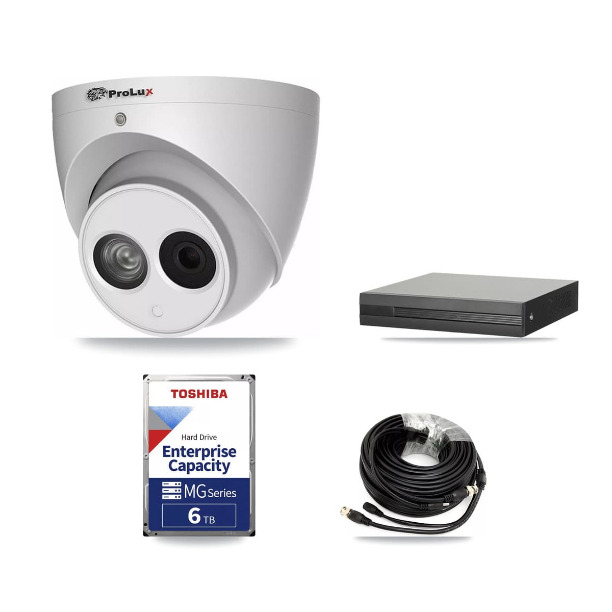 Prolux 8-Channel 4MP CCTV Kit — 5 Turret Cameras + 6TB Recording (XVR-3108HS Recorder) - Image 1