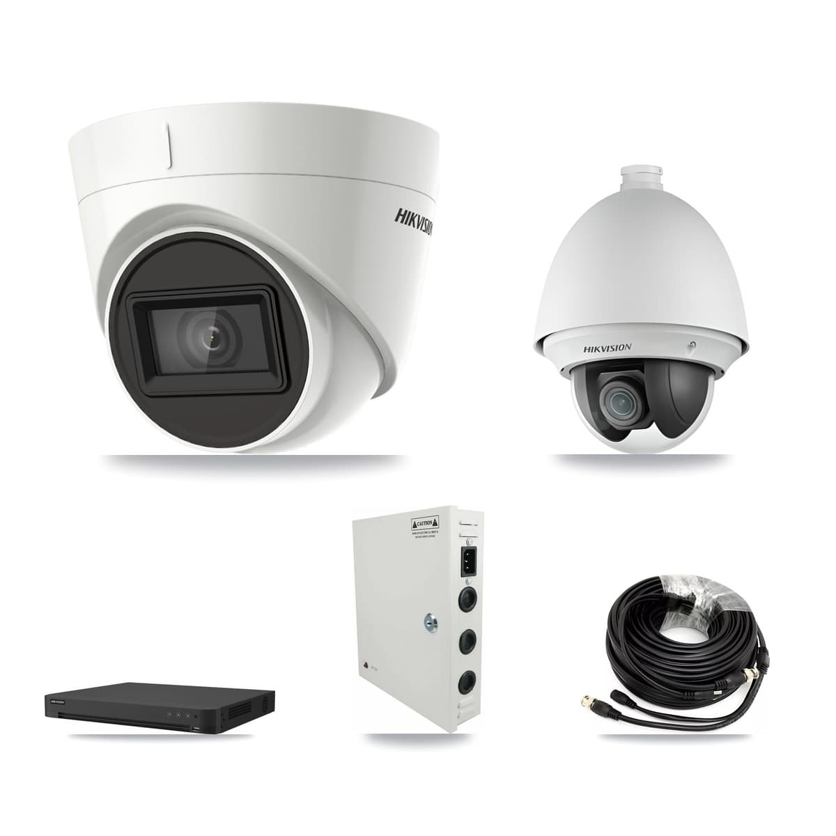 Hikvision 16-Channel 2MP – 4K CCTV Kit — 1 DS-2AE4225T 2MP PTZ + 12 DS-2CE78U1T 4K Turret Cameras + 8TB Recording