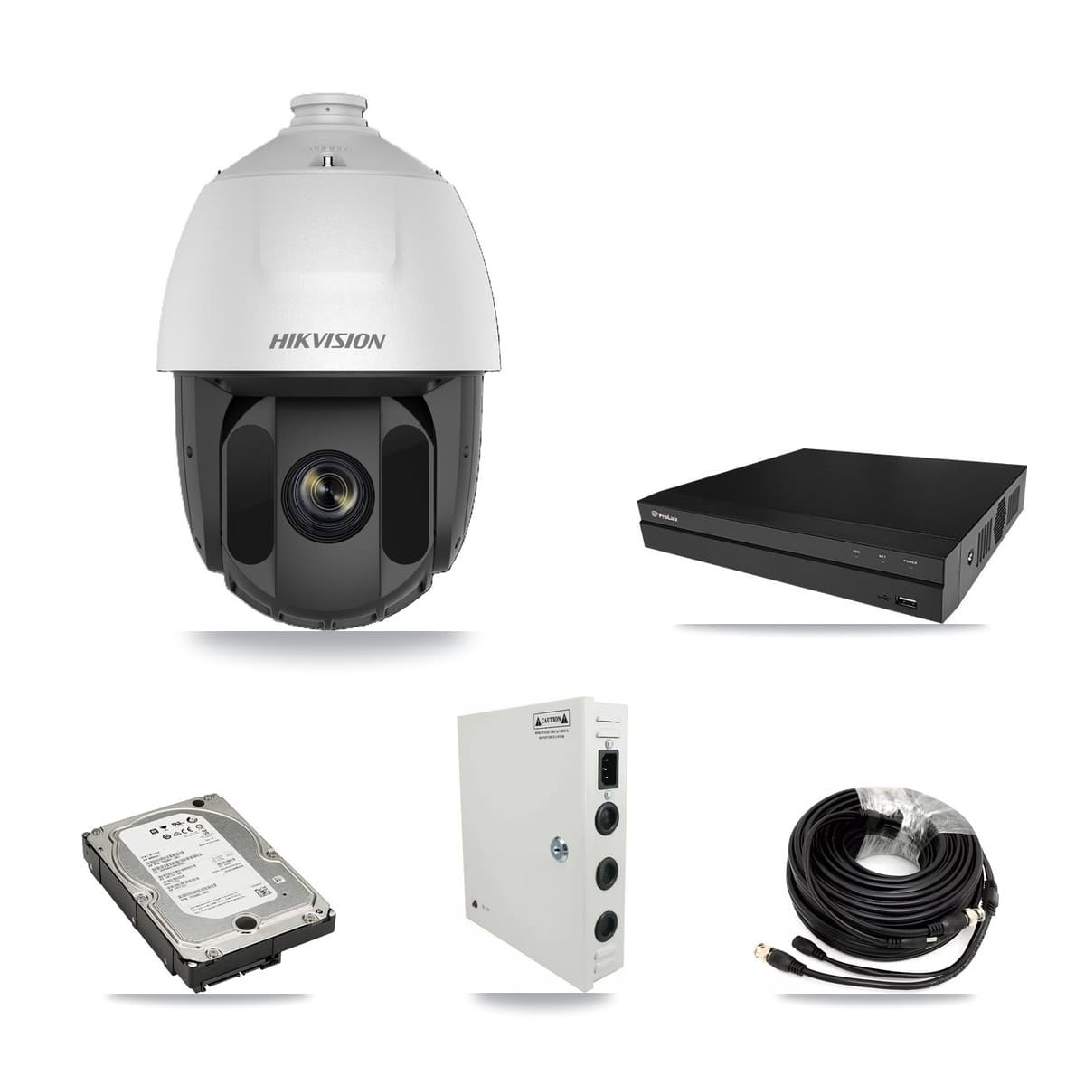 Hikvision & Prolux 8-Channel 2MP CCTV Kit — 8 DS-2AE5225TI PTZ Cameras + 5TB Recording (PXD-5208AN Recorder) - Image 1
