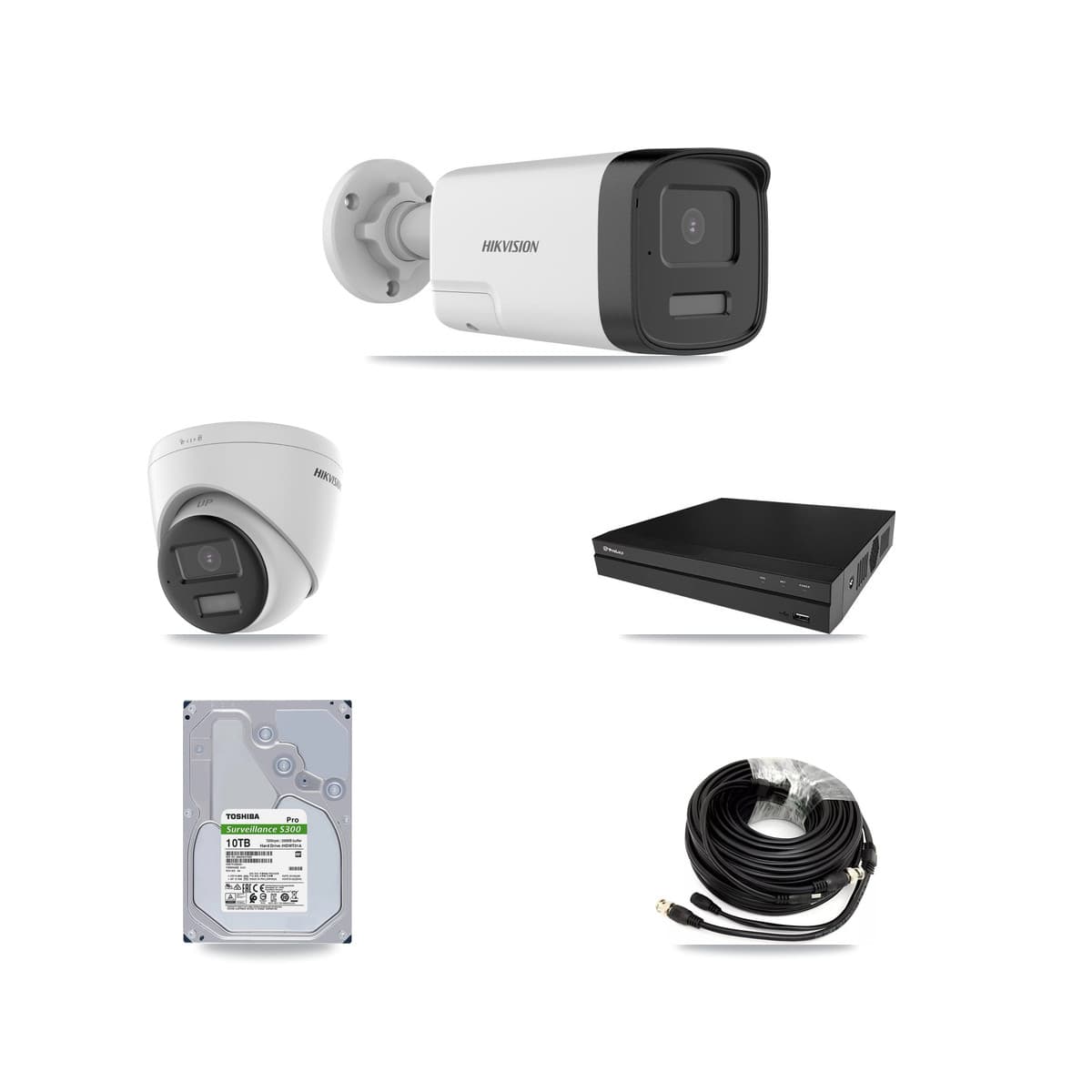Hikvision & Prolux 8-Channel 5MP – 4K CCTV Kit — 4 DS-2CE17K0T 5MP Bullet + 2 DS-2CE78U0T 4K Turret Cameras + 10TB Recording - Image 1