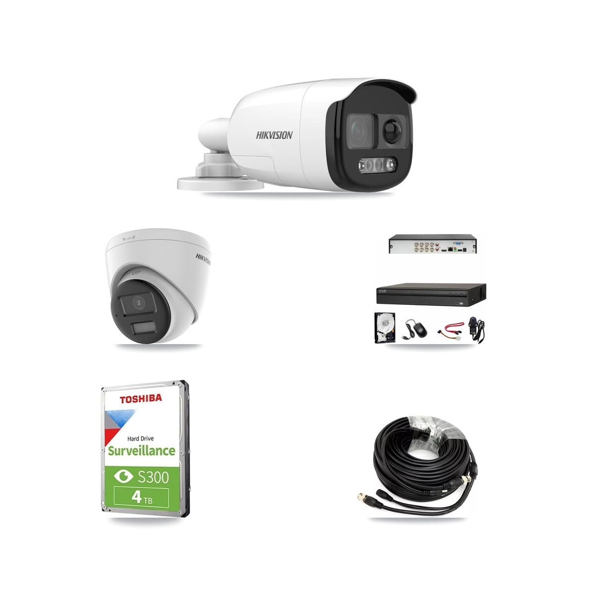 Hikvision & Dahua 8-Channel 5MP – 4K CCTV Kit — 1 DS-2CE12KF3T 5MP Bullet + 1 DS-2CE78U0T 4K Turret Cameras + 4TB Recording (XVR-3108AD Recorder) - Image 1