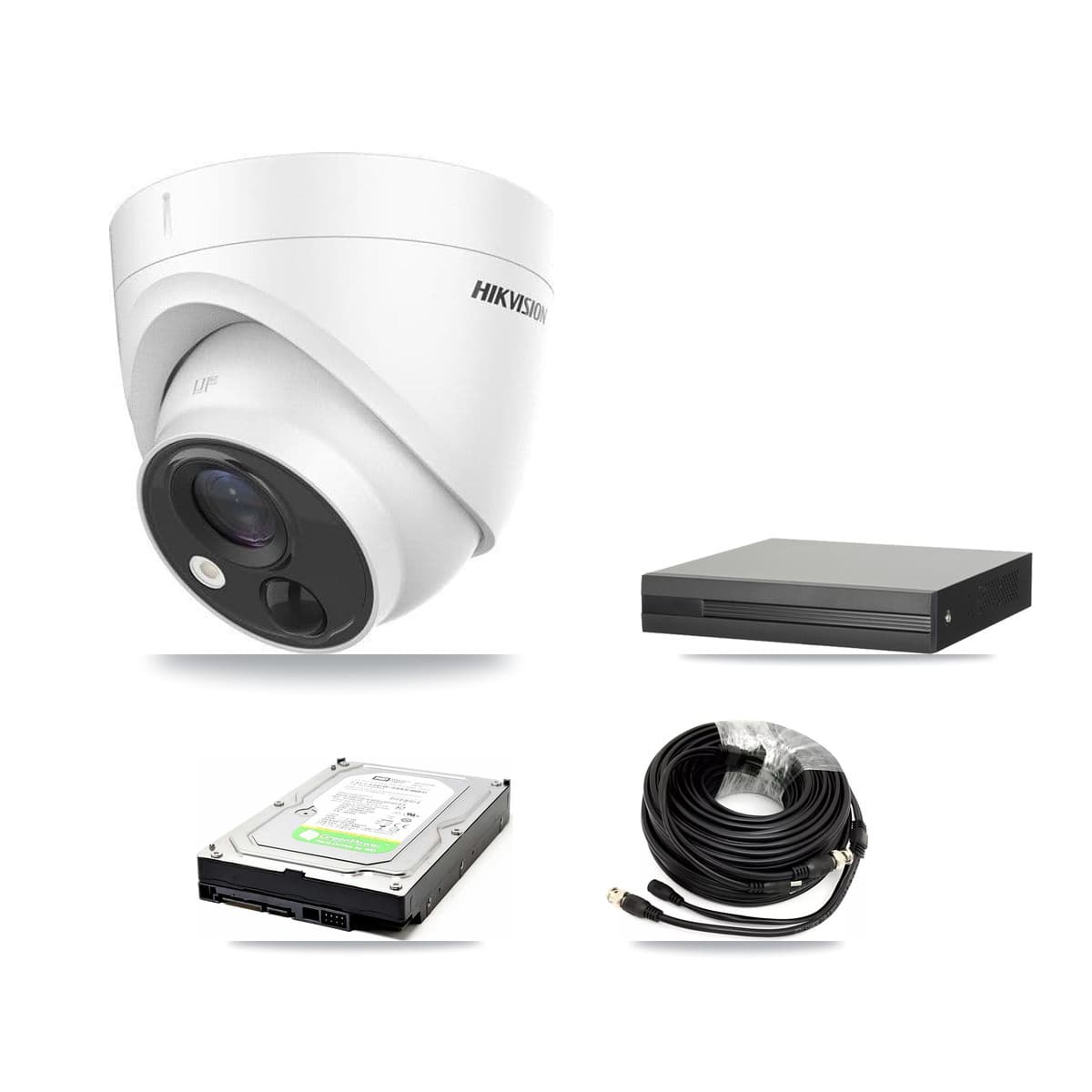 Hikvision 16-Channel 5MP CCTV Kit — 1 DS-2CE71H0T Turret Camera + 1TB Recording (XVR-3116HS Recorder) - Image 1
