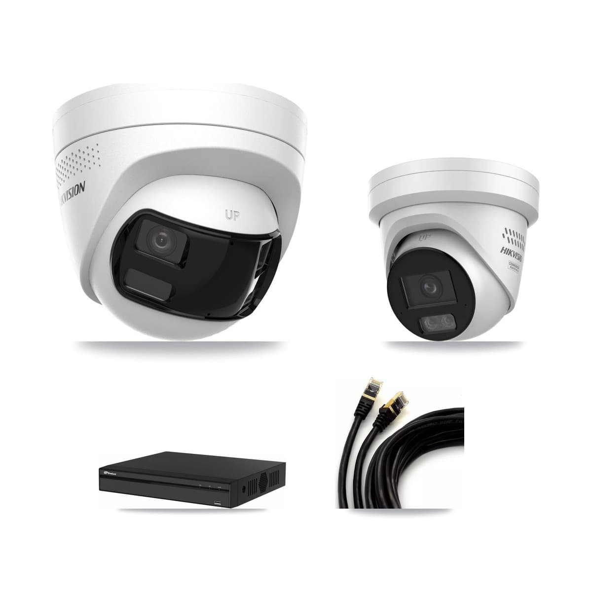 Prolux 4-Channel 4MP – 4K CCTV Kit — 2 4K + 2 4MP Turret Cameras + 8TB Recording - Image 1