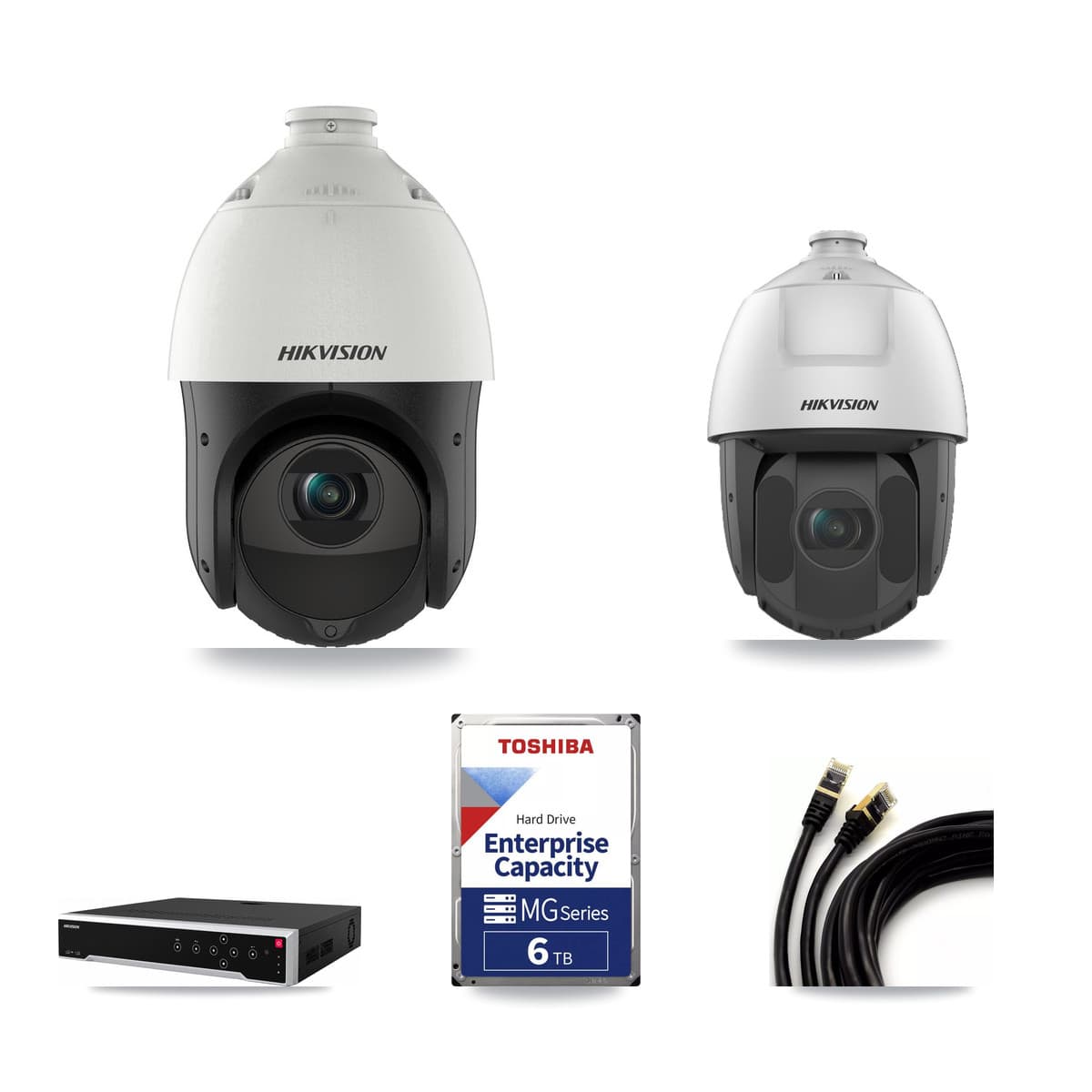 Hikvision 32-Channel 2MP – 4MP CCTV Kit — 3 4MP + 3 2MP PTZ Cameras + 6TB Recording - Image 1