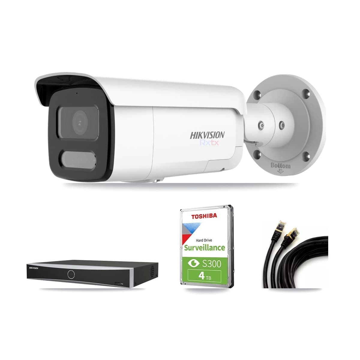 Hikvision 4-Channel 4K CCTV Kit — 4 Bullet Cameras + 4TB Recording