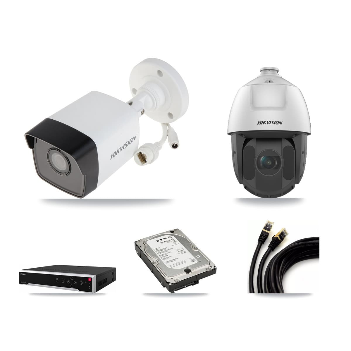 Hikvision 32-Channel 2MP – 5MP CCTV Kit — 3 5MP Bullet + 1 2MP PTZ Cameras + 5TB Recording - Image 1