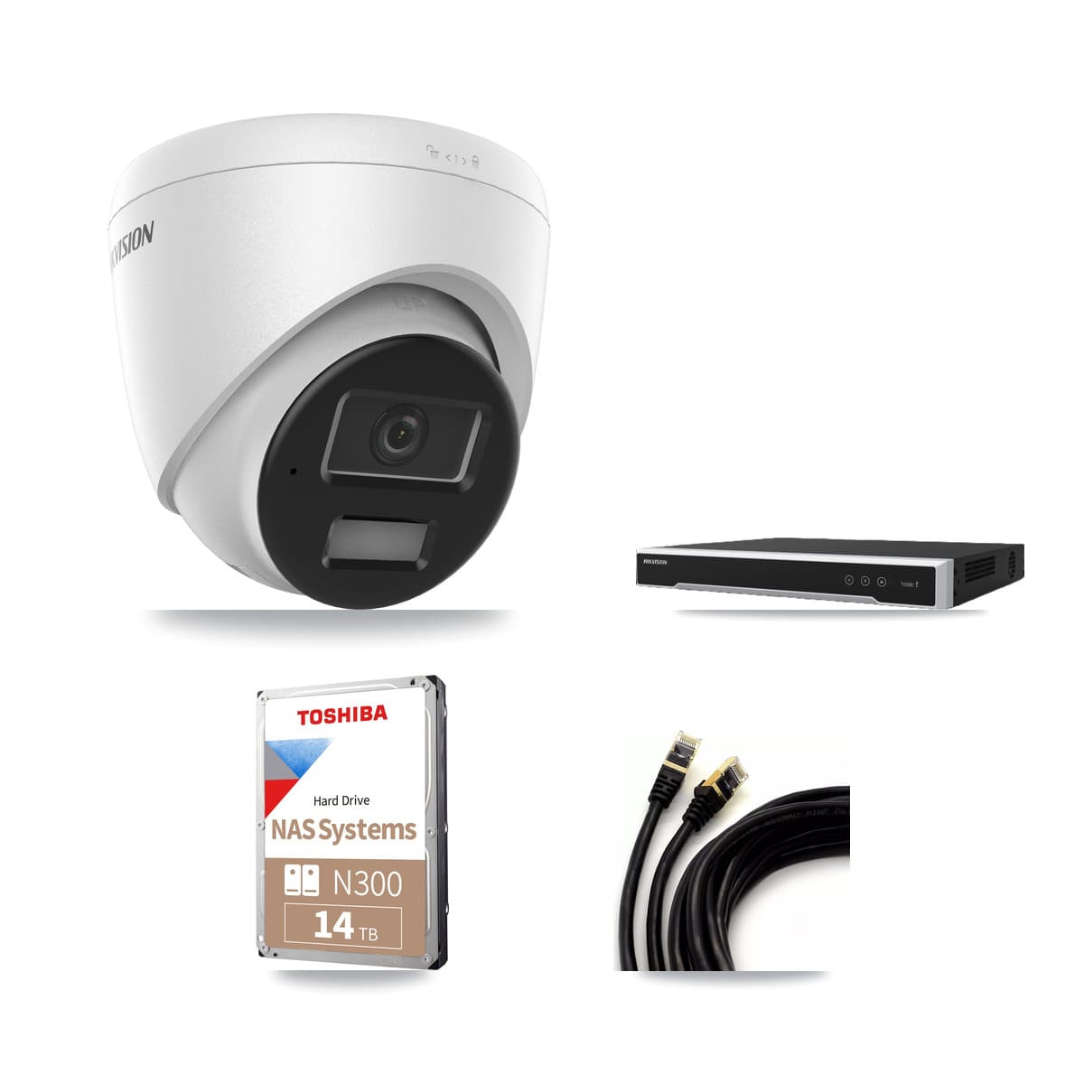 Hikvision 16-Channel 4MP CCTV Kit — 12 DS-2CD1343G2 Turret Cameras + 14TB Recording