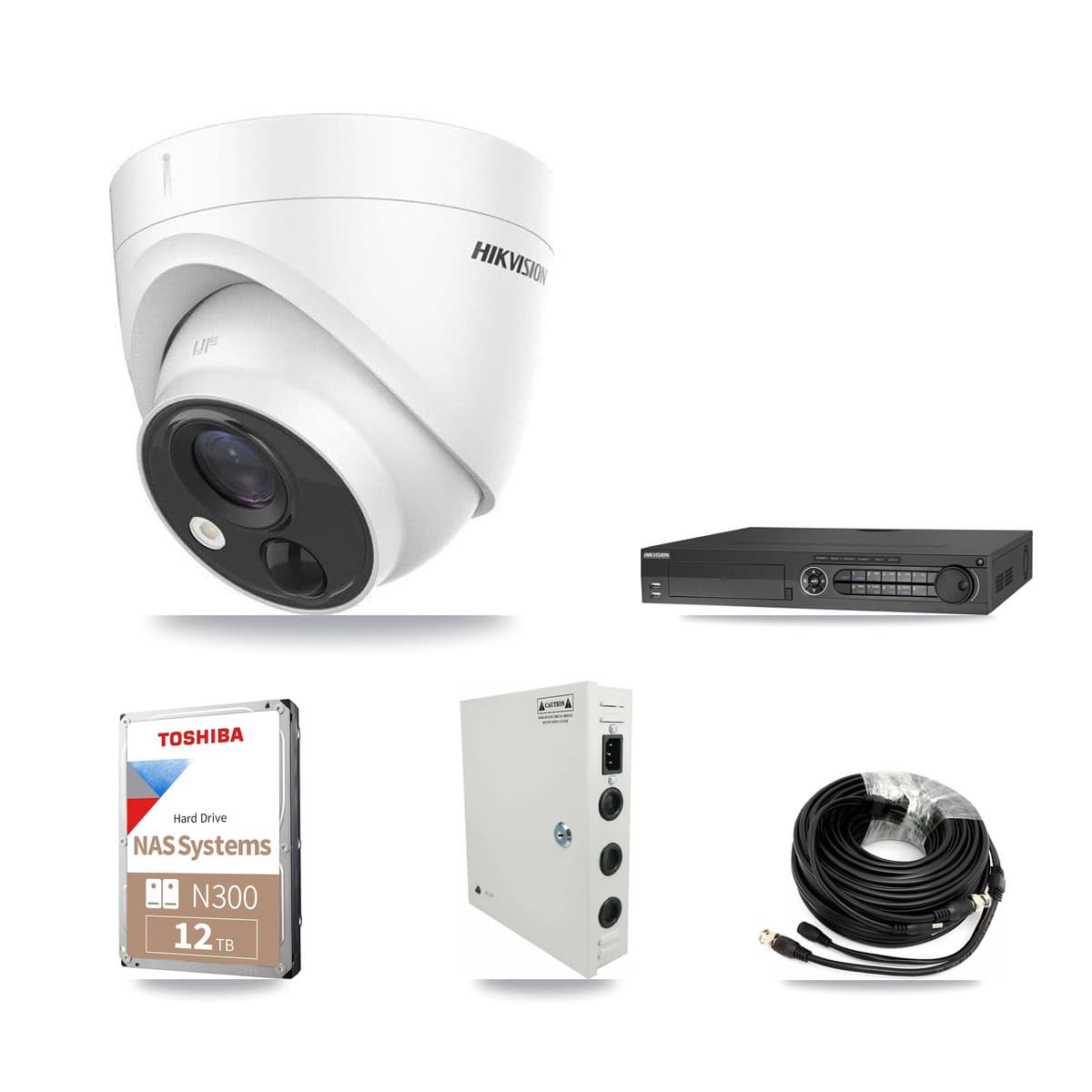 Hikvision 32-Channel 5MP CCTV Kit — 18 DS-2CE71H0T Turret Cameras + 2× 12TB Recording - Image 1