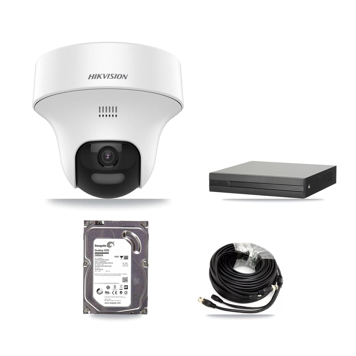 Hikvision 8-Channel 5MP CCTV Kit — 1 DS-2CE70K0T Turret Camera + 2TB Recording (XVR-3108HS Recorder) - Image 1