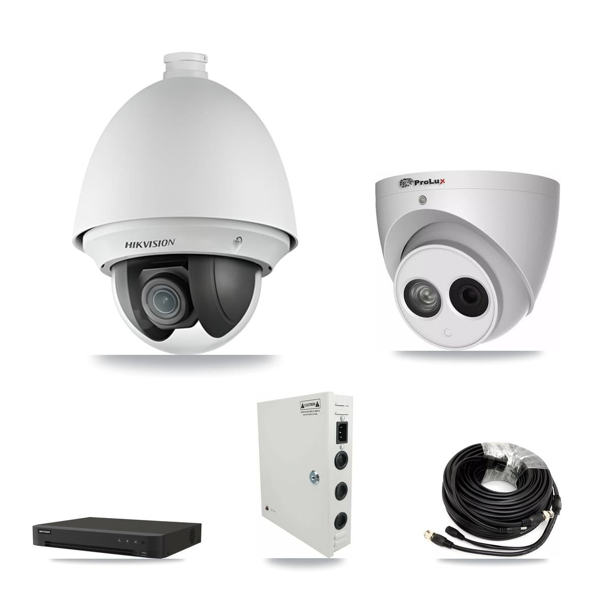 Hikvision & Prolux 16-Channel 2MP – 4MP CCTV Kit — 9 2MP PTZ + 1 4MP Turret Cameras + 8TB Recording (IDS-7216HQHI Recorder) - Image 1