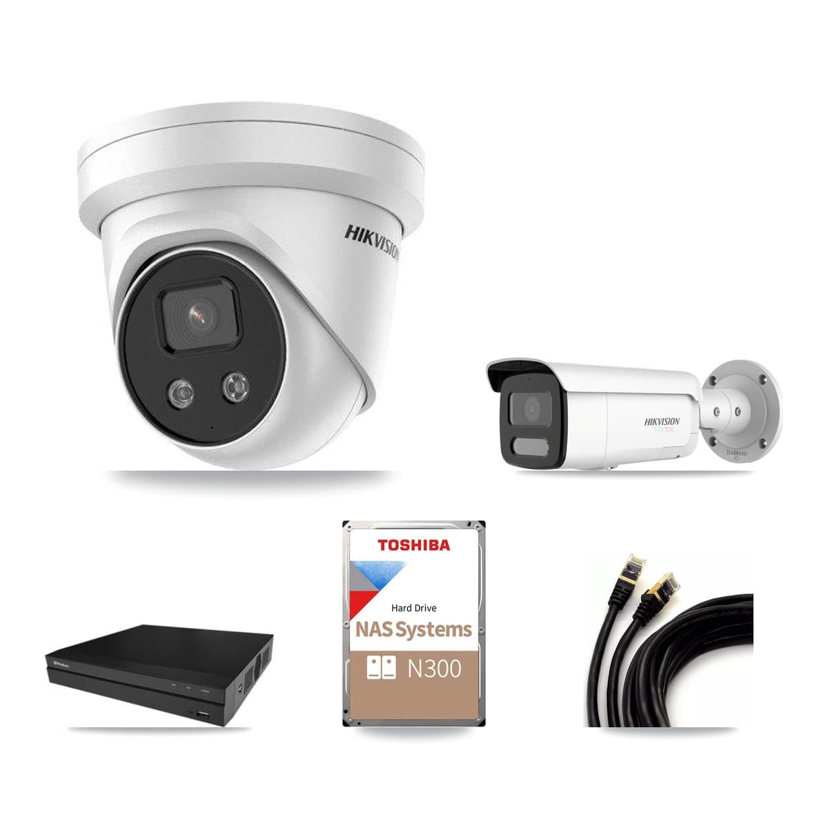 Hikvision & Prolux 16-Channel 5MP – 4K CCTV Kit — 1 4K Bullet + 12 5MP Turret Cameras + 18TB Recording