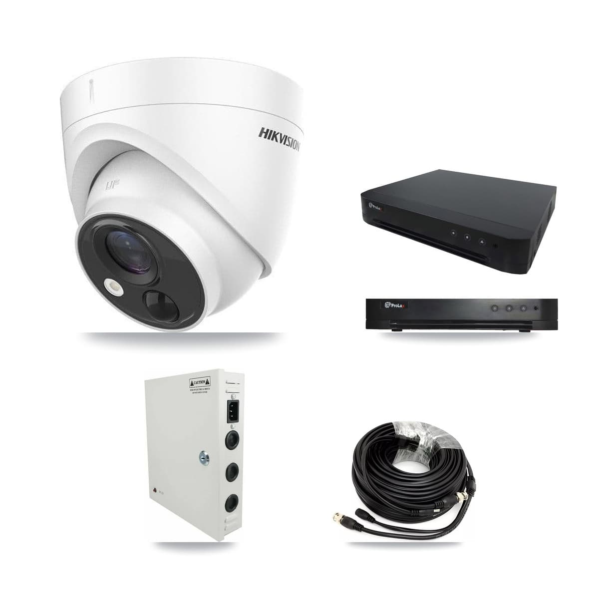 Hikvision & Prolux 16-Channel 5MP CCTV Kit — 16 DS-2CE71H0T Turret Cameras + 8TB Recording