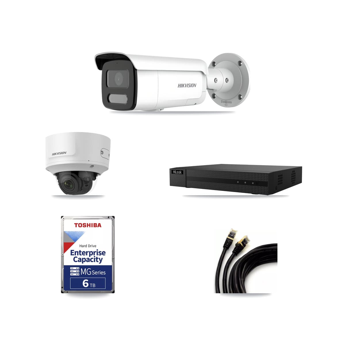 Hikvision & HiLook 8-Channel 2MP – 4MP CCTV Kit — 1 2MP Dome + 7 4MP Bullet Cameras + 6TB Recording (NVR-108MH-D Recorder) - Image 1