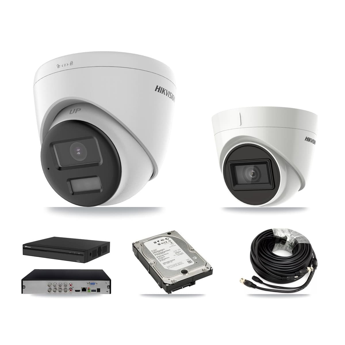 Hikvision & Prolux 8-Channel 4K CCTV Kit — 1 DS-2CE78U0T + 1 DS-2CE78U1T Turret Cameras + 5TB Recording - Image 1