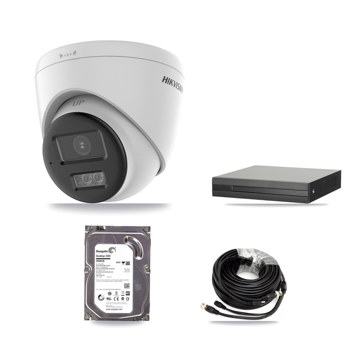 Hikvision 8-Channel 5MP CCTV Kit — 1 DS-2CE78K0T-LTS Turret Camera + 2TB Recording (XVR-3108HS-5MP-LITE Recorder)
