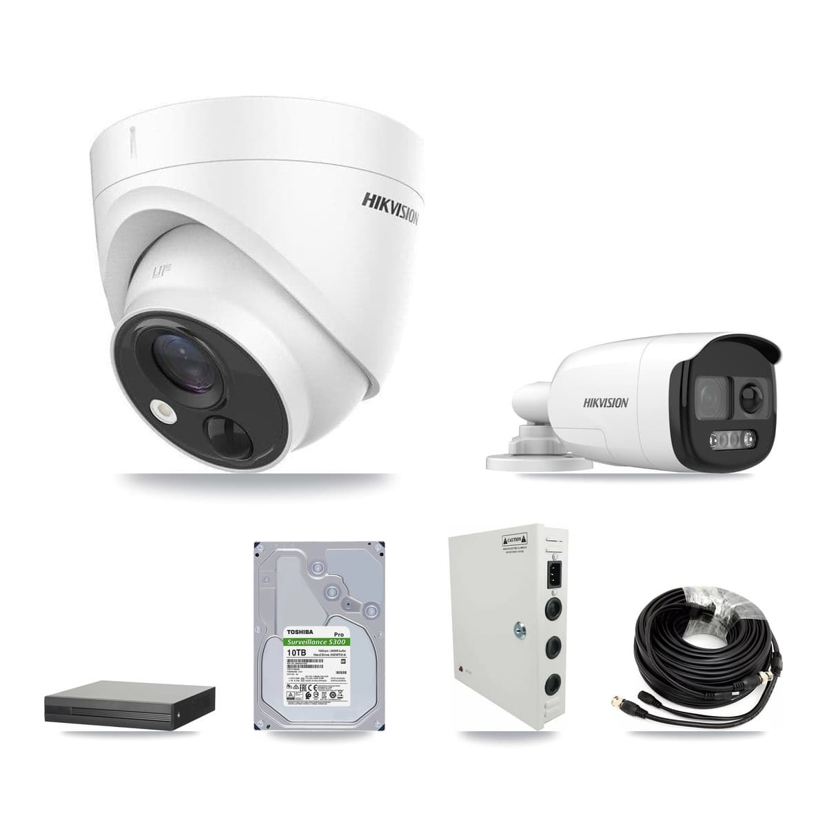 Hikvision 16-Channel 5MP CCTV Kit — 1 DS-2CE12KF3T Bullet + 15 DS-2CE71H0T Turret Cameras + 10TB Recording