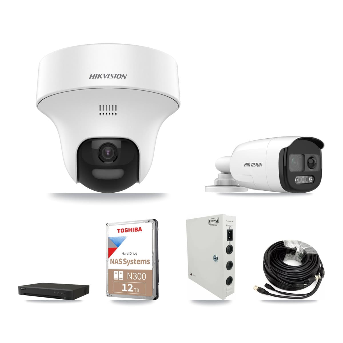 Hikvision 16-Channel 5MP CCTV Kit — 3 DS-2CE12KF3T Bullet + 8 DS-2CE70K0T Turret Cameras + 12TB Recording