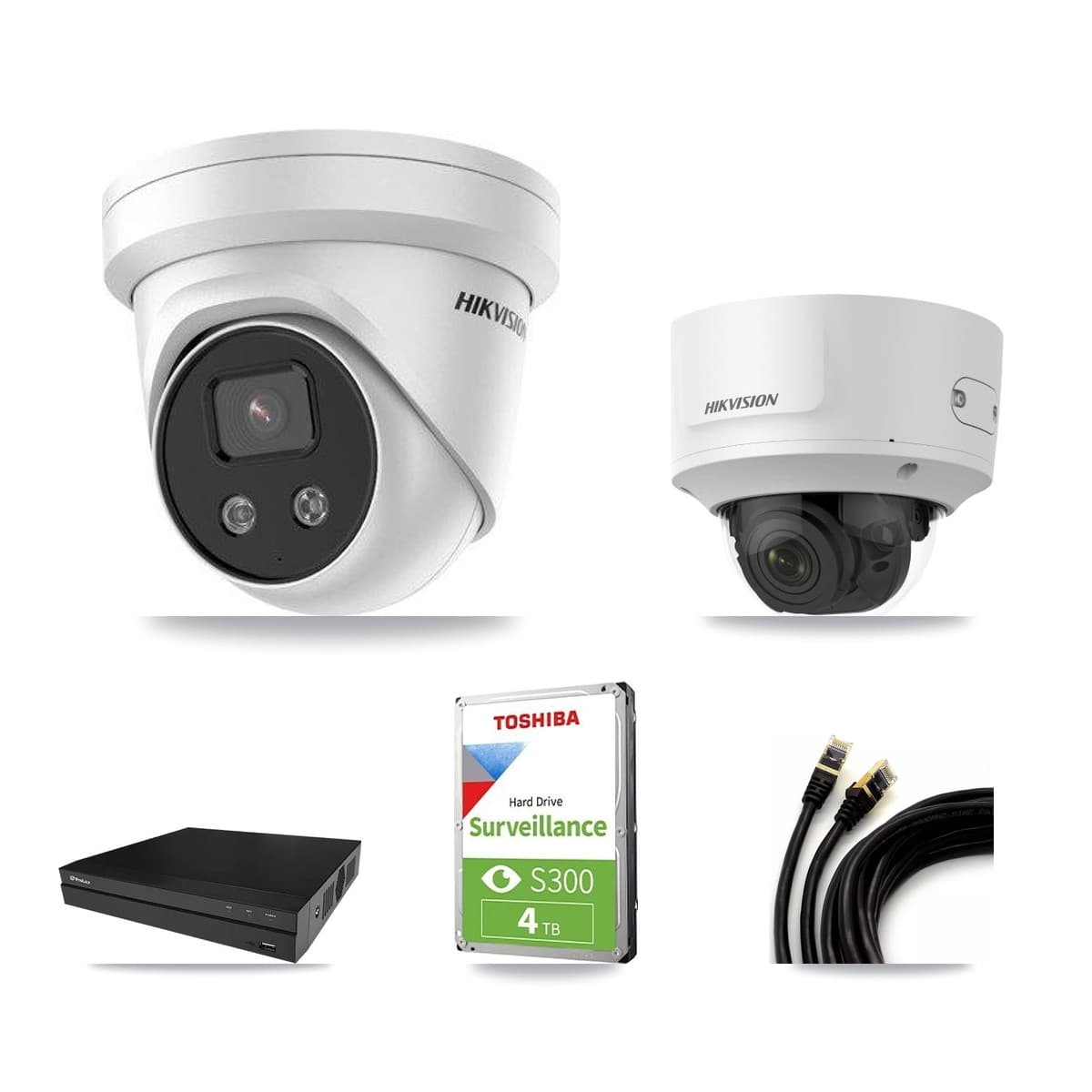 Hikvision & Prolux 8-Channel 2MP – 5MP CCTV Kit — 1 2MP Dome + 2 5MP Turret Cameras + 4TB Recording - Image 1
