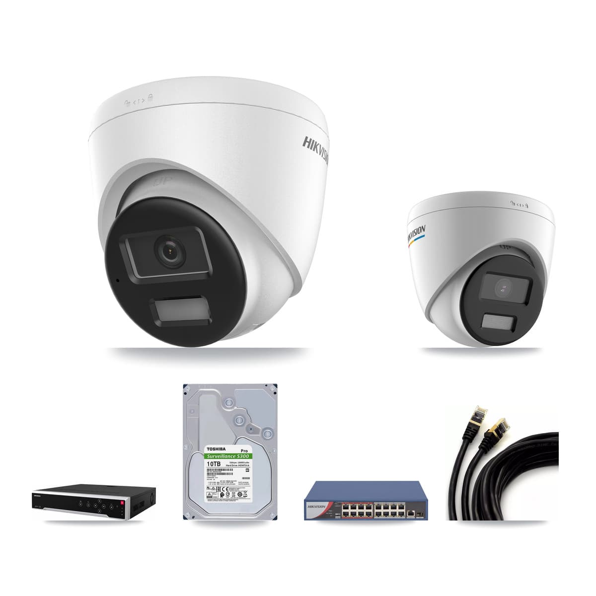 Hikvision 32-Channel 2MP – 4K CCTV Kit — 10 2MP + 20 4K Turret Cameras + 4× 10TB Recording - Image 1