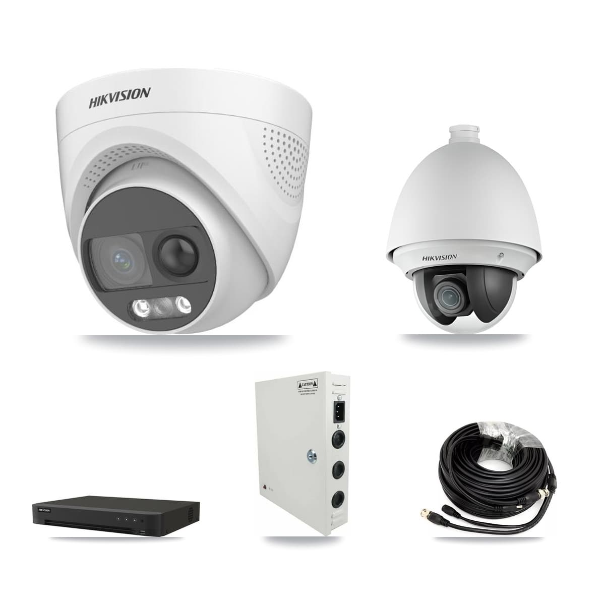 Hikvision 16-Channel 2MP – 5MP CCTV Kit — 1 DS-2AE4225T 2MP PTZ + 5 DS-2CE72KF3T 5MP Turret Cameras + 8TB Recording - Image 1