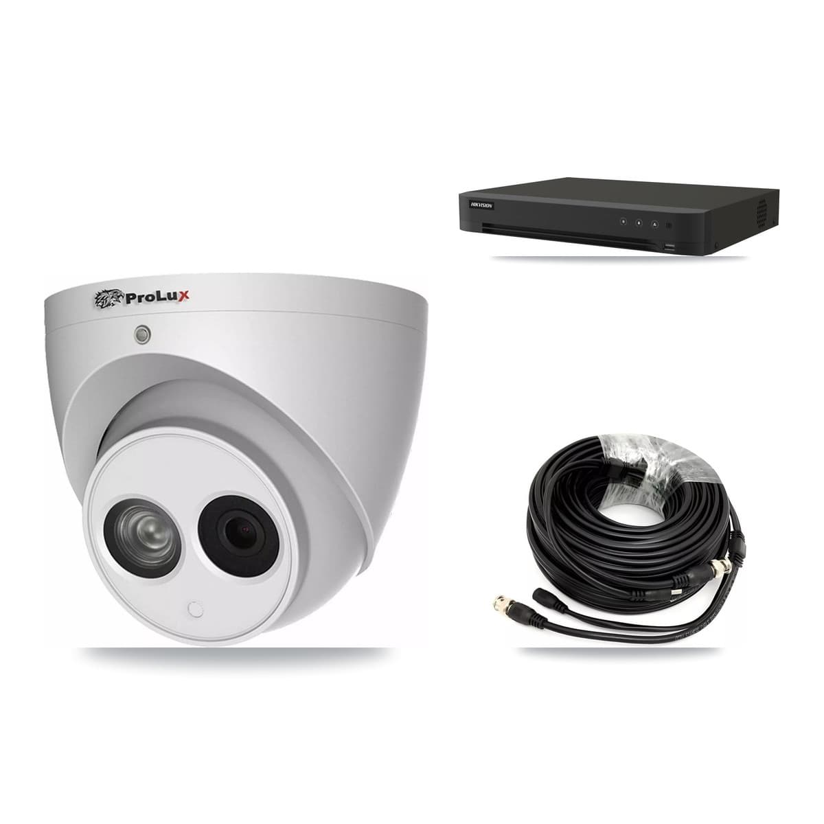 Prolux & Hikvision 16-Channel 4MP CCTV Kit — 2 Turret Cameras + 3TB Recording (IDS-7216HQHI Recorder)