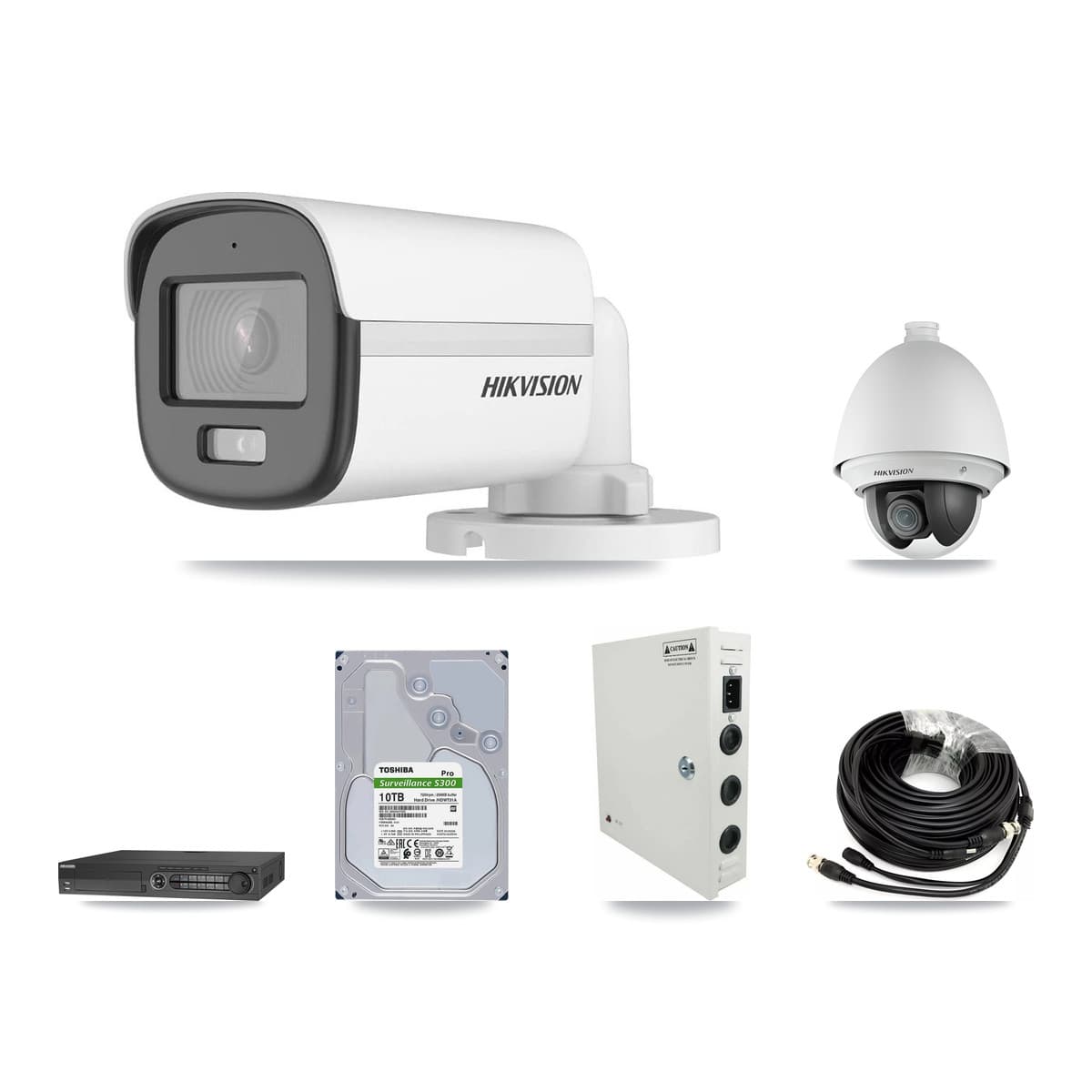 Hikvision 32-Channel 2MP – 5MP CCTV Kit — 9 DS-2AE4225T 2MP PTZ + 18 DS-2CE12KF0T 5MP Bullet Cameras + 3× 10TB Recording - Image 1