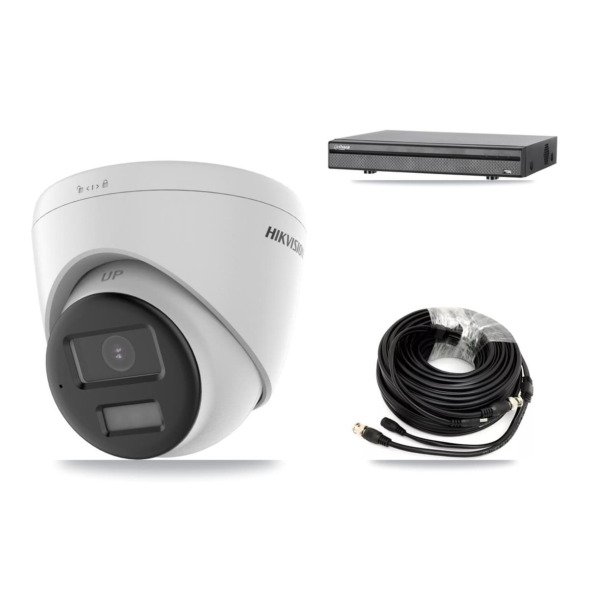 Hikvision & Dahua 8-Channel 5MP – 4K CCTV Kit — 4 DS-2CE78K0T-LPTS 5MP + 1 DS-2CE78U0T-LPTS 4K Turret Cameras + 8TB Recording (DH-XVR5108H-4KL-X-8P Recorder) - Image 1