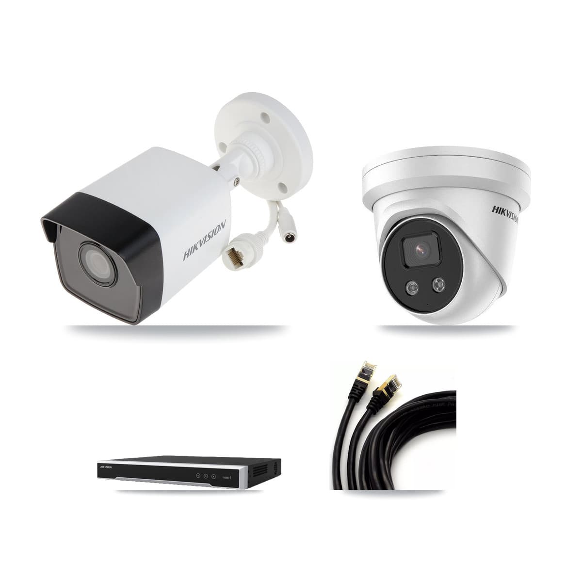 Hikvision 8-Channel 5MP CCTV Kit — 4 DS-2CD1053G0 Bullet + 2 DS-2CD3356G2 Turret Cameras + 8TB Recording
