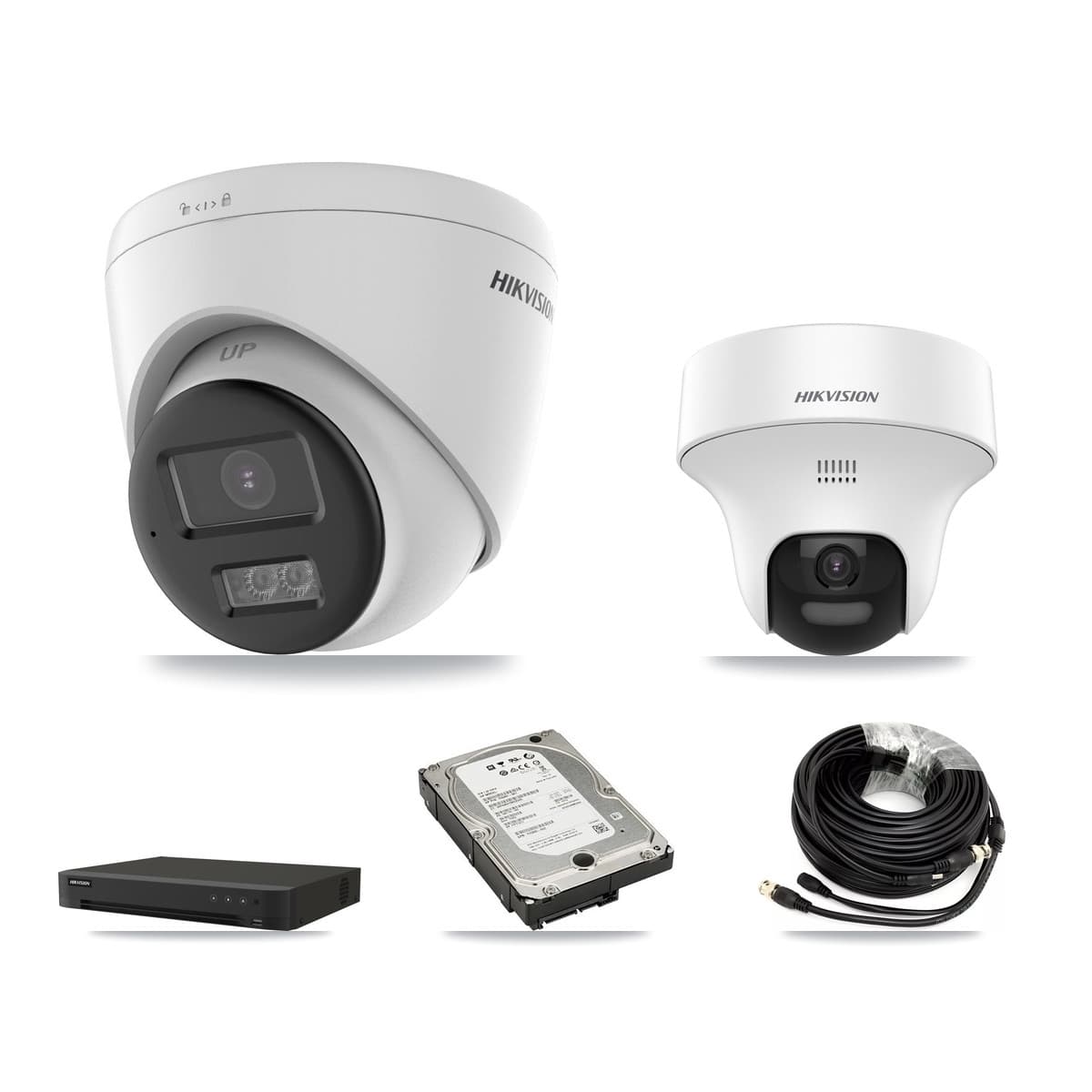 Hikvision 8-Channel 5MP CCTV Kit — 1 DS-2CE70K0T + 3 DS-2CE78K0T Turret Cameras + 5TB Recording - Image 1