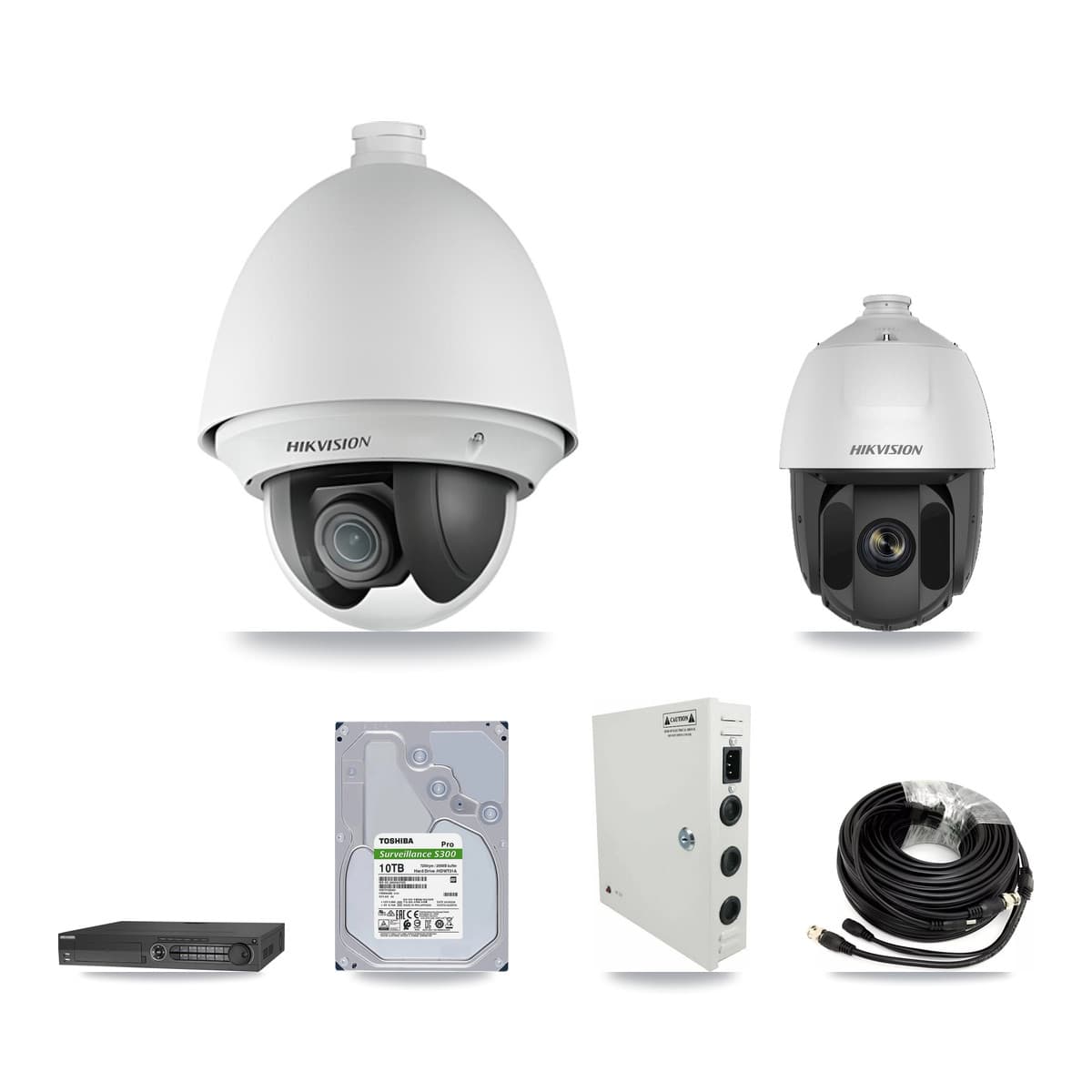 Hikvision 32-Channel 2MP CCTV Kit — 15 DS-2AE4225T + 1 DS-2AE5225TI PTZ Cameras + 10TB Recording (DS-7332HQHI Recorder)