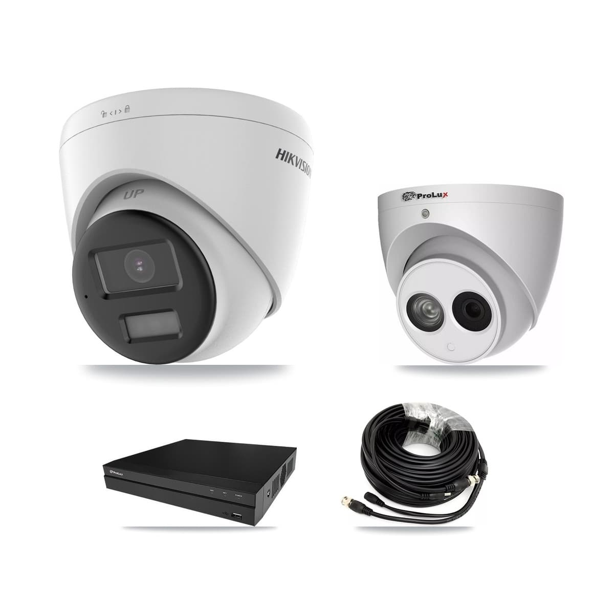 Hikvision & Prolux 8-Channel 4MP – 4K CCTV Kit — 6 DS-2CE78U0T 4K + 1 PXC-612C4W-A 4MP Turret Cameras + 2× 8TB Recording