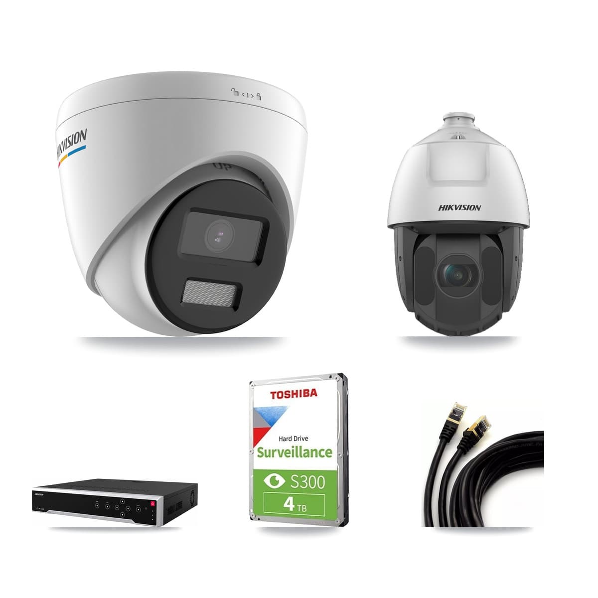 Hikvision 32-Channel 2MP CCTV Kit — 5 Turret + 1 PTZ Cameras + 4TB Recording - Image 1