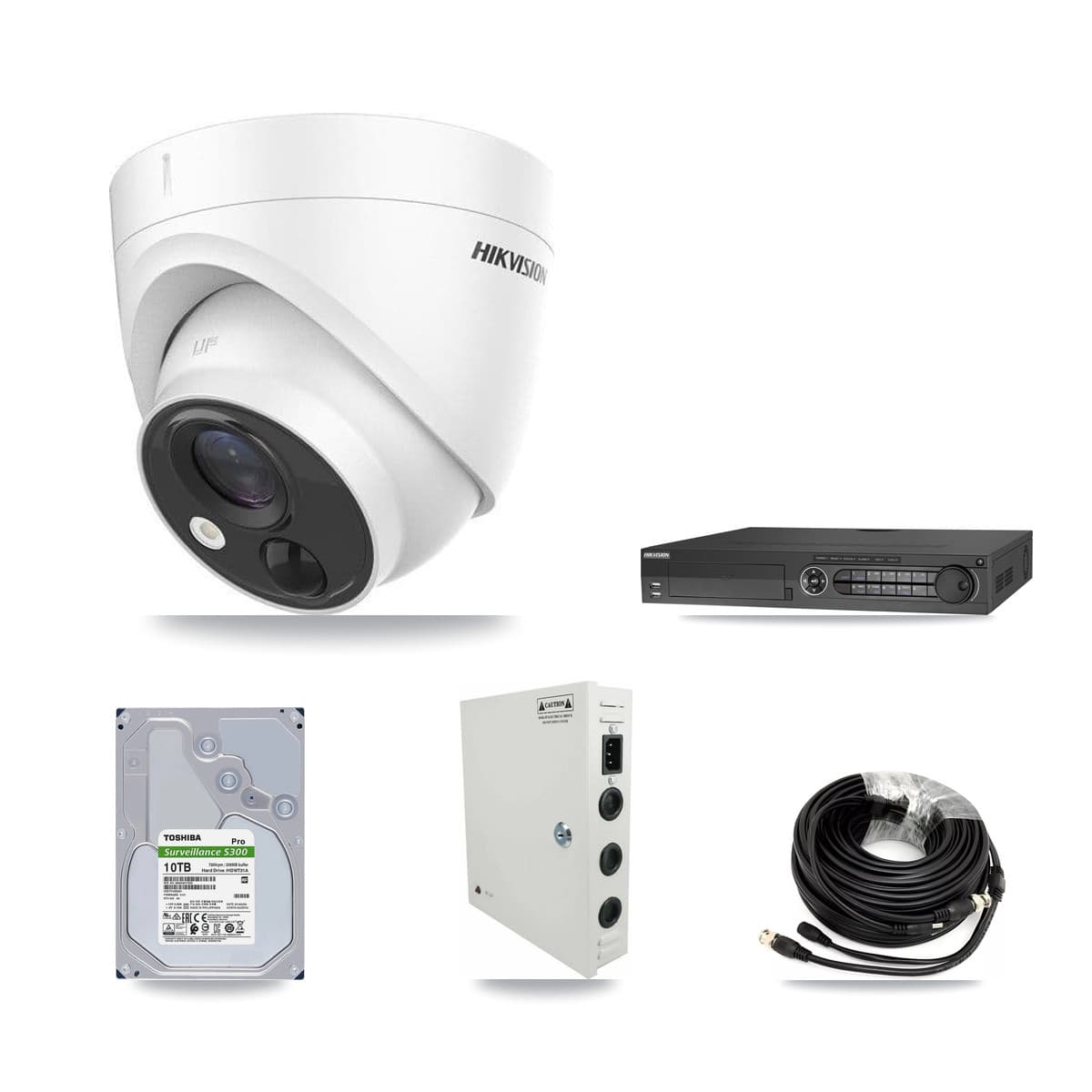 Hikvision 32-Channel 5MP CCTV Kit — 12 DS-2CE71H0T Turret Cameras + 10TB Recording