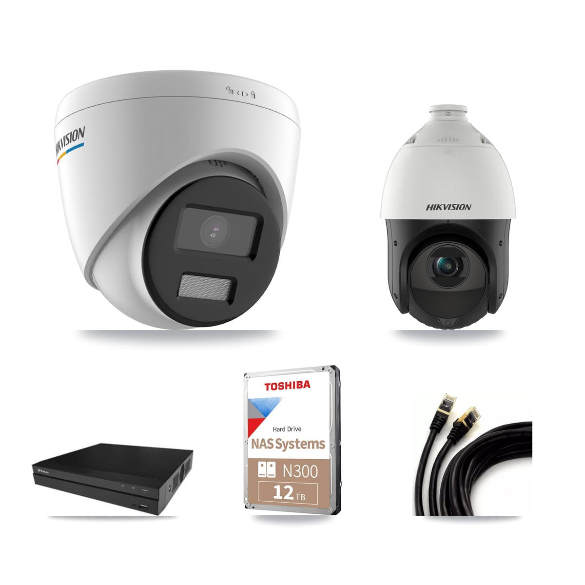 Hikvision & Prolux 16-Channel 2MP – 4MP CCTV Kit — 15 2MP Turret + 1 4MP PTZ Cameras + 12TB Recording