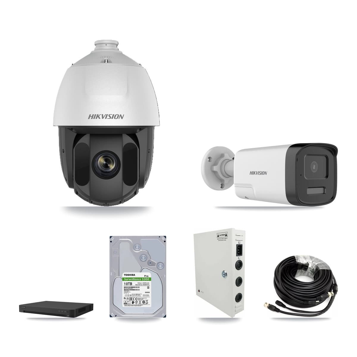 Hikvision 32-Channel 2MP – 5MP CCTV Kit — 16 DS-2AE5225TI 2MP PTZ + 8 DS-2CE17K0T 5MP Bullet Cameras + 2× 10TB Recording (IDS-7232HQHI Recorder) - Image 1