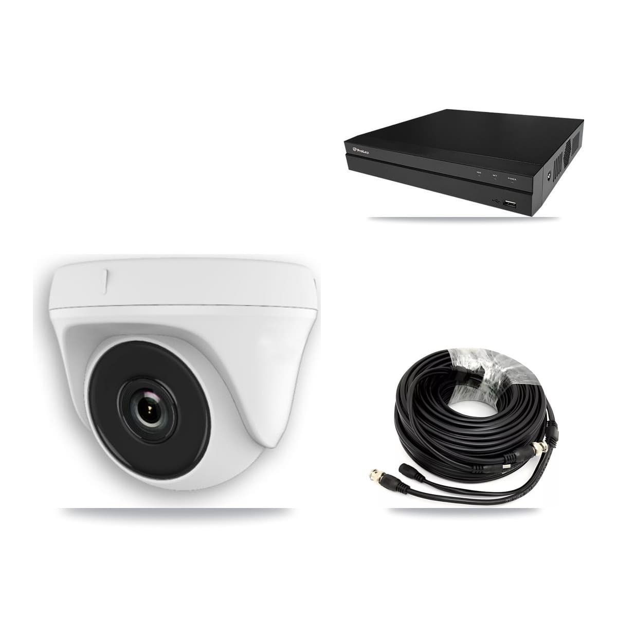 Prolux 8-Channel 2MP CCTV Kit — 4 White Dome Cameras + 3TB Recording (PXD-5208AN Recorder) - Image 1