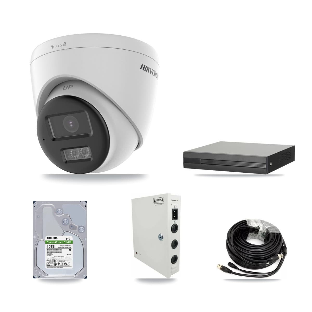 Hikvision 16-Channel 5MP CCTV Kit — 1 DS-2CE78K0T + 11 DS-2CE78K0T Turret Cameras + 10TB Recording - Image 1