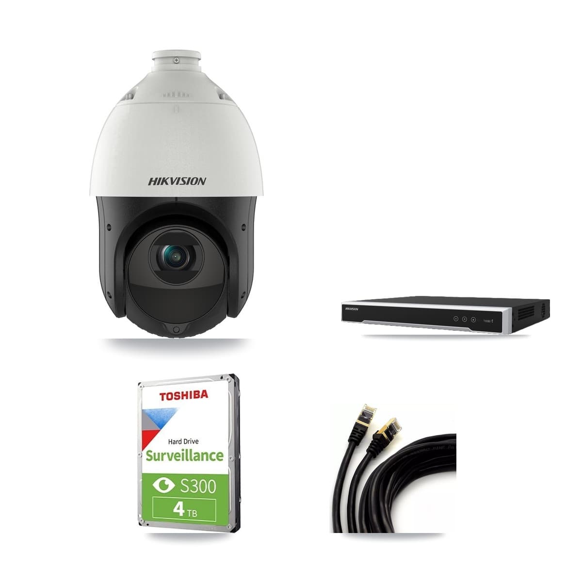 Hikvision 16-Channel 4MP CCTV Kit — 3 DS-2DE4425IW PTZ Cameras + 4TB Recording - Image 1