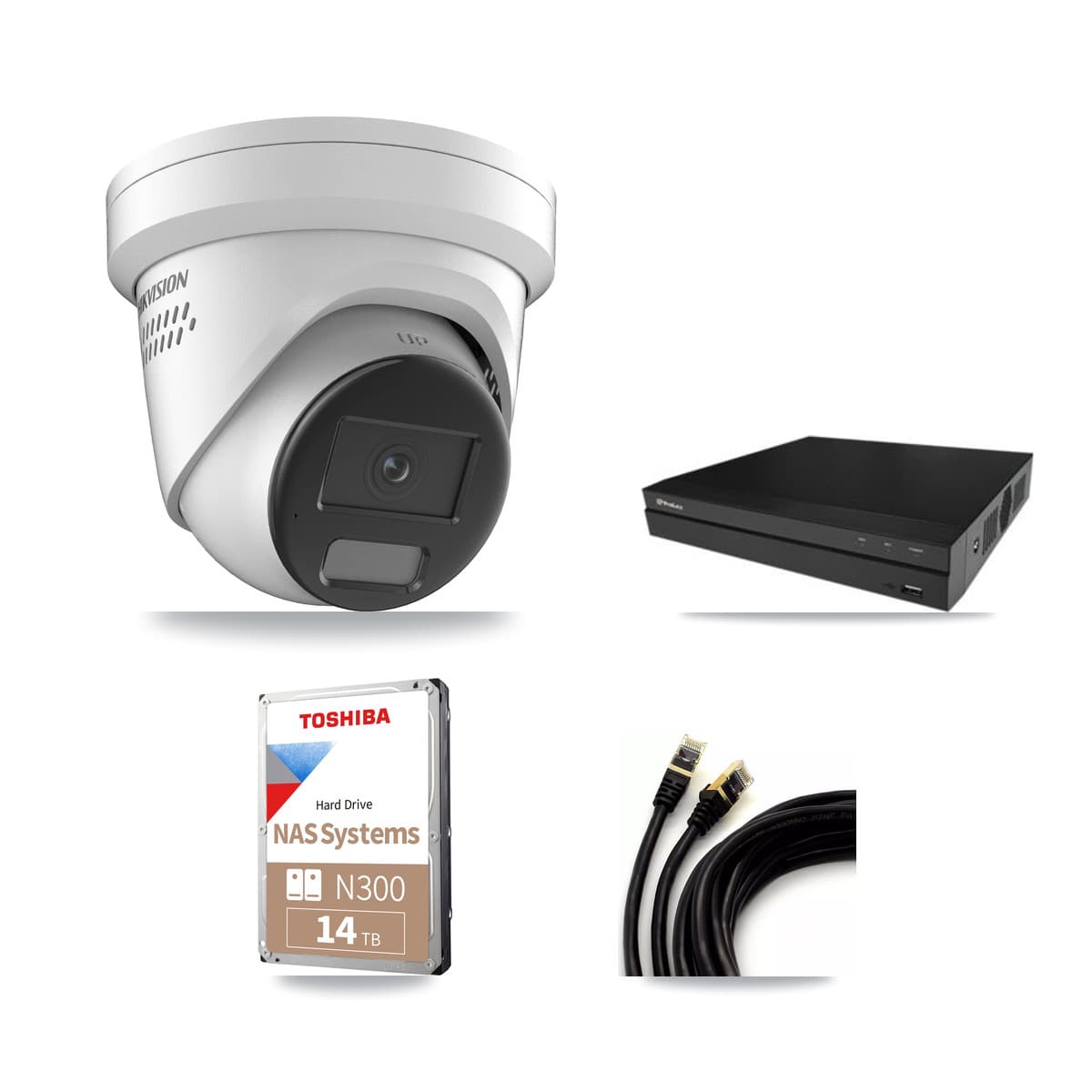 Hikvision & Prolux 16-Channel 4K CCTV Kit — 5 DS-2CD2387G2H Turret Cameras + 14TB Recording - Image 1